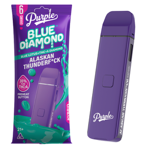 Purple - Blue Diamond (Blue Lotus + THCA Diamond) - Hemp Disposables (6g x 5) - MK Distro