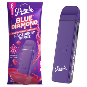 Purple - Blue Diamond (Blue Lotus + THCA Diamond) - Hemp Disposables (6g x 5) - MK Distro