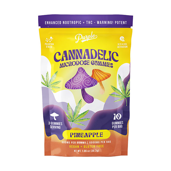 Purple - Cannadelic Microdose Mushroom - Gummies & Edibles (600mg x 10) - MK Distro