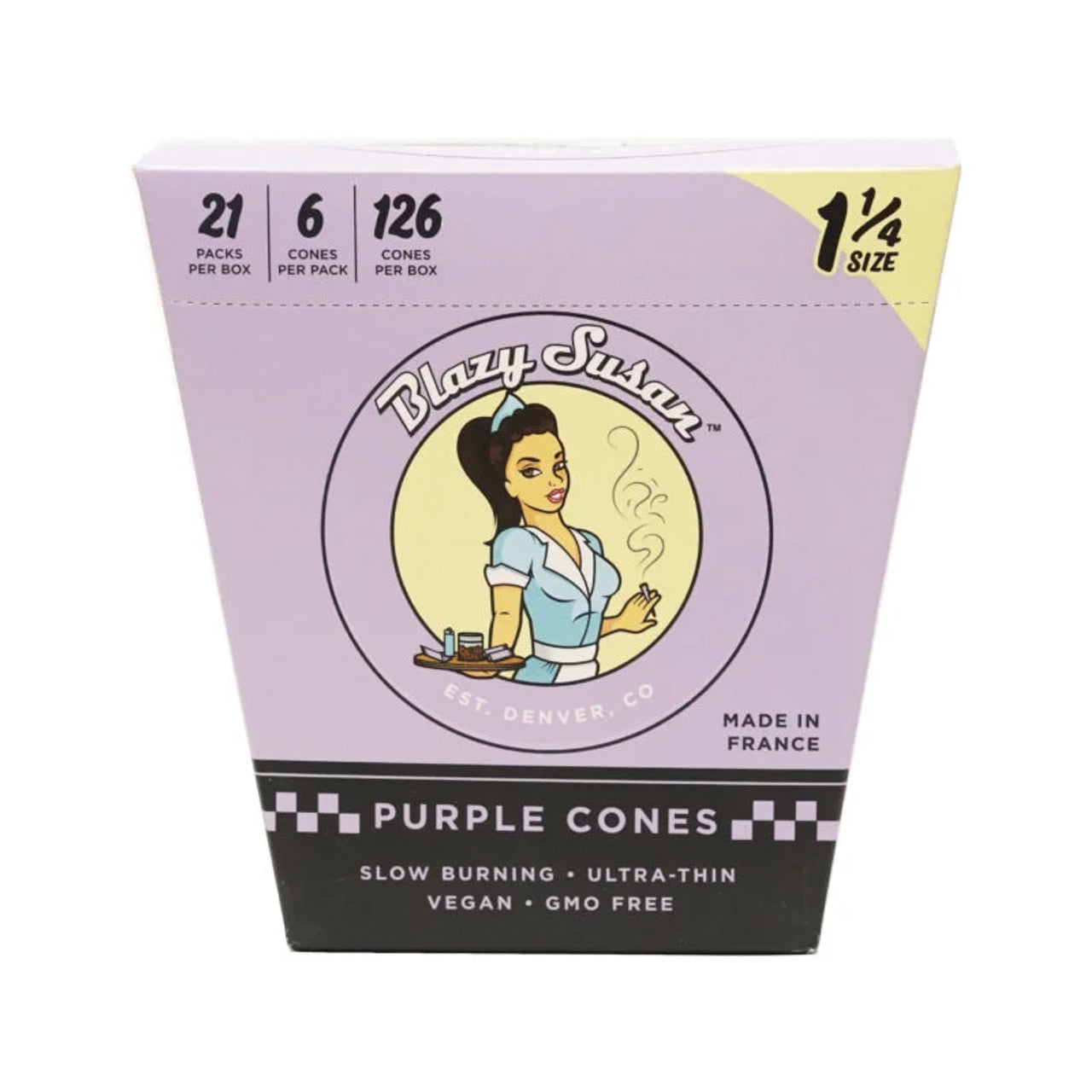 Blazy Susan - 1 1/4 Size Pre-Rolls Cones (21 x 6 Cones)