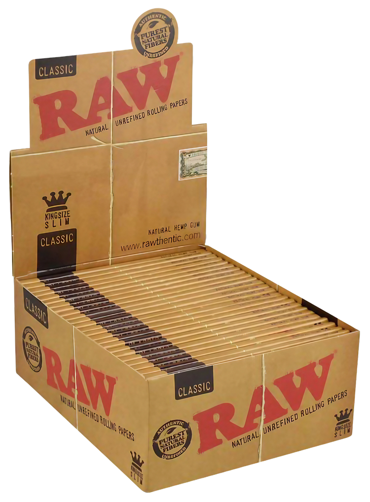 RAW - Classic King Size Slim - Rolling Papers (50 x 32 Papers) - MK Distro