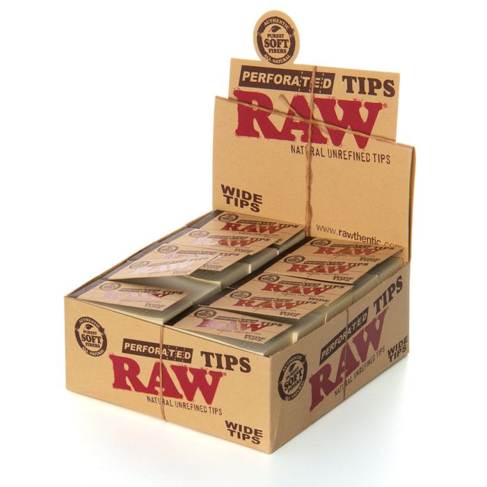 RAW - Wide Perforated Tips - Filters, Tips & Tubes (50packs x 50tips) - MK Distro