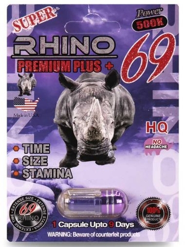 Rhino 69 HQ Premium Plus+ Capsule 1,000,000 - Performance Enhancement Capsules (24 x 700mg) - MK Distro