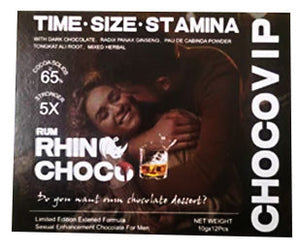 Rhino Chocolate for Men Extra Strength - Energy & Enhancement (10g x 12) - MK Distro