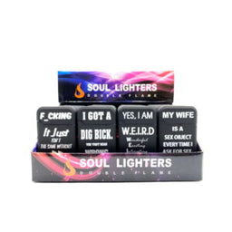 Soul Lighters - Durable Doble Flame Rock Solid - Disposable Lighters (Box of 20) - MK Distro