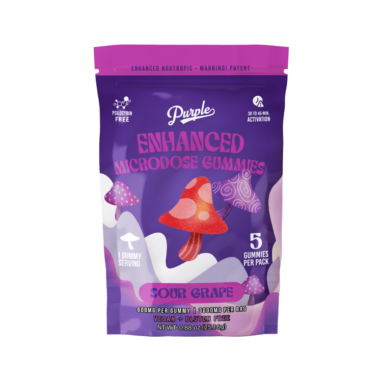 Purple - Enhanced Microdose (Vegan + Gluten Free) - Gummies & Edibles (3000mg x 10) - MK Distro