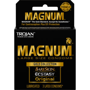 Trojan Condom - Magnum Gold Collection (Bare Skin, Ecstasy, Original)  - (6 Pack x 3)