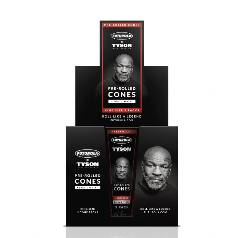 Tyson 2.0 x Futurola Pre-Rolled Cones King Size - Classic White (30ct x 3cones) - MK Distro