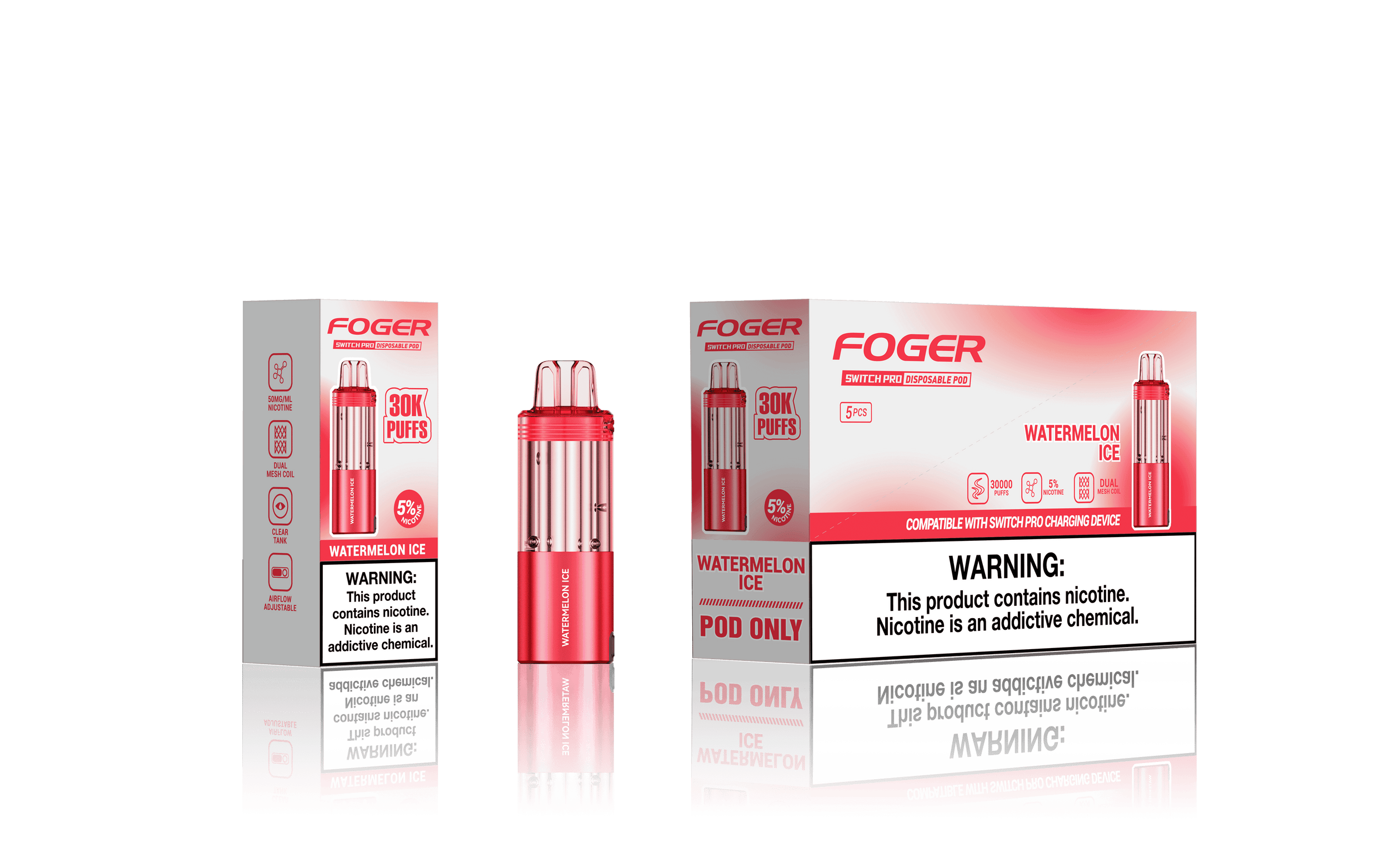 Foger Switch Pro Pod 30k - Disposable Pod (5% - 30,000 Puffs) - Box of 5