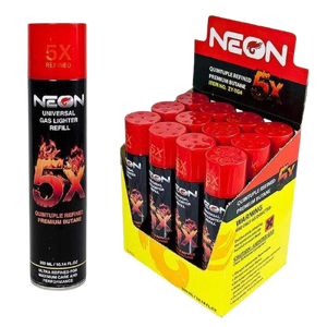 Neon 5x Premium Butane - Universal Gas Lighter Refill (12 x 300mL) - MK Distro