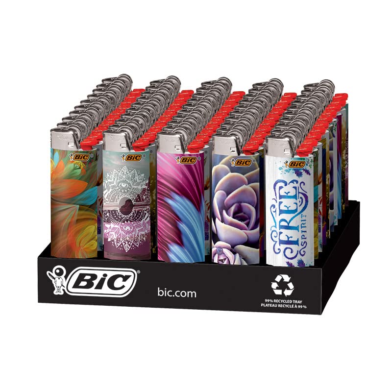 BiC Maxi - Special Edition Bohemian Series - Pocket Lighters (50-Count Tray) - MK Distro