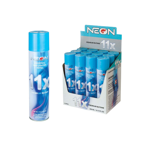 Neon 11x Premium Butane - Universal Gas Lighter Refill (12 x 300mL) - MK Distro