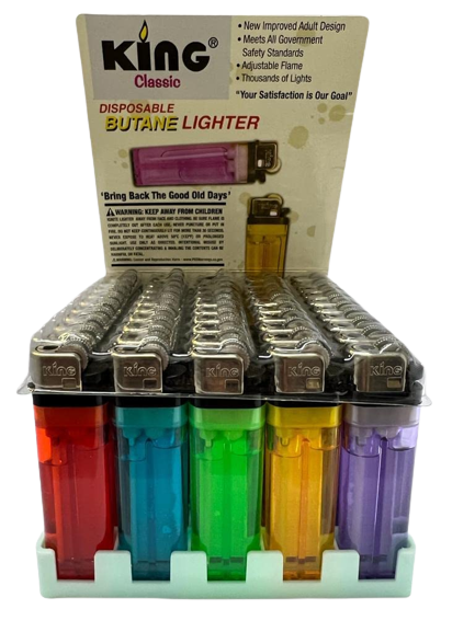 King - Classic Lighters - Disposable Lighters (Box of 50) - MK Distro