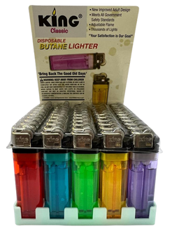 King - Classic Lighters - Disposable Lighters (Box of 50) - MK Distro