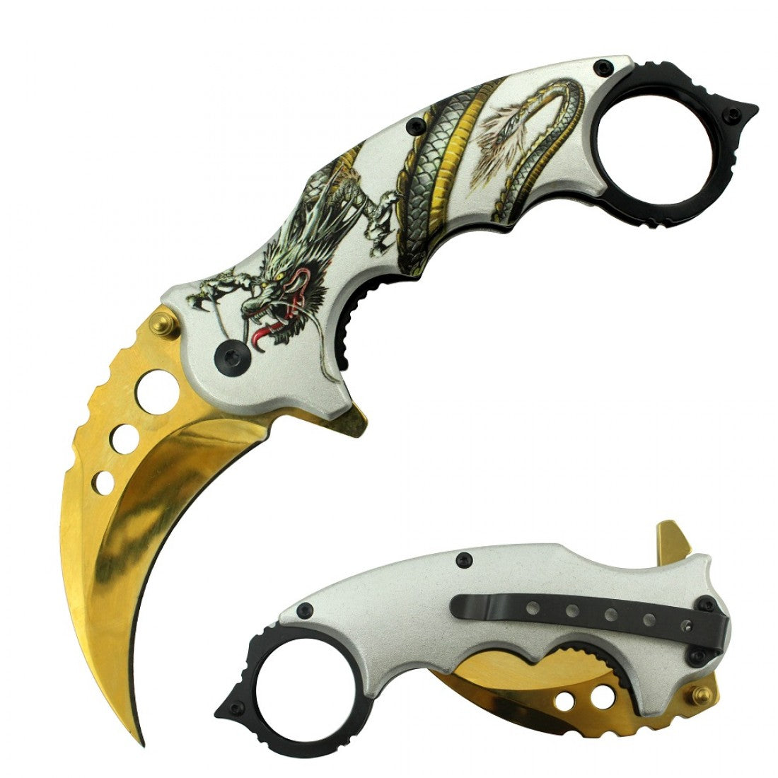 RT-7106 7" Overall Spring Assisted Karambit Knife (60/12/17*11*7/22) - MK Distro