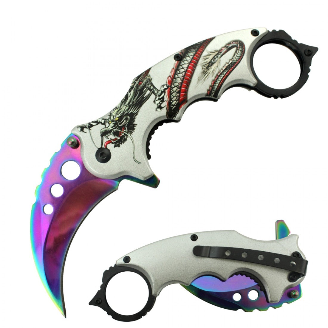 RT-7106 7" Overall Spring Assisted Karambit Knife (60/12/17*11*7/22) - MK Distro