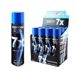 Neon 7x Premium Butane - Universal Gas Lighter Refill (12 x 300mL) - MK Distro