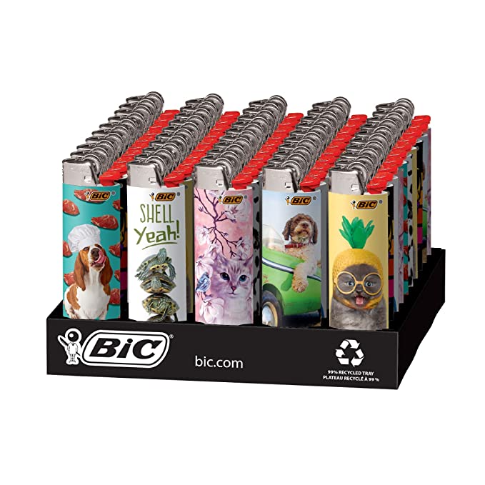 BiC Maxi - Special Edition Animal Lover Series - Pocket Lighters (50-Count Tray) - MK Distro