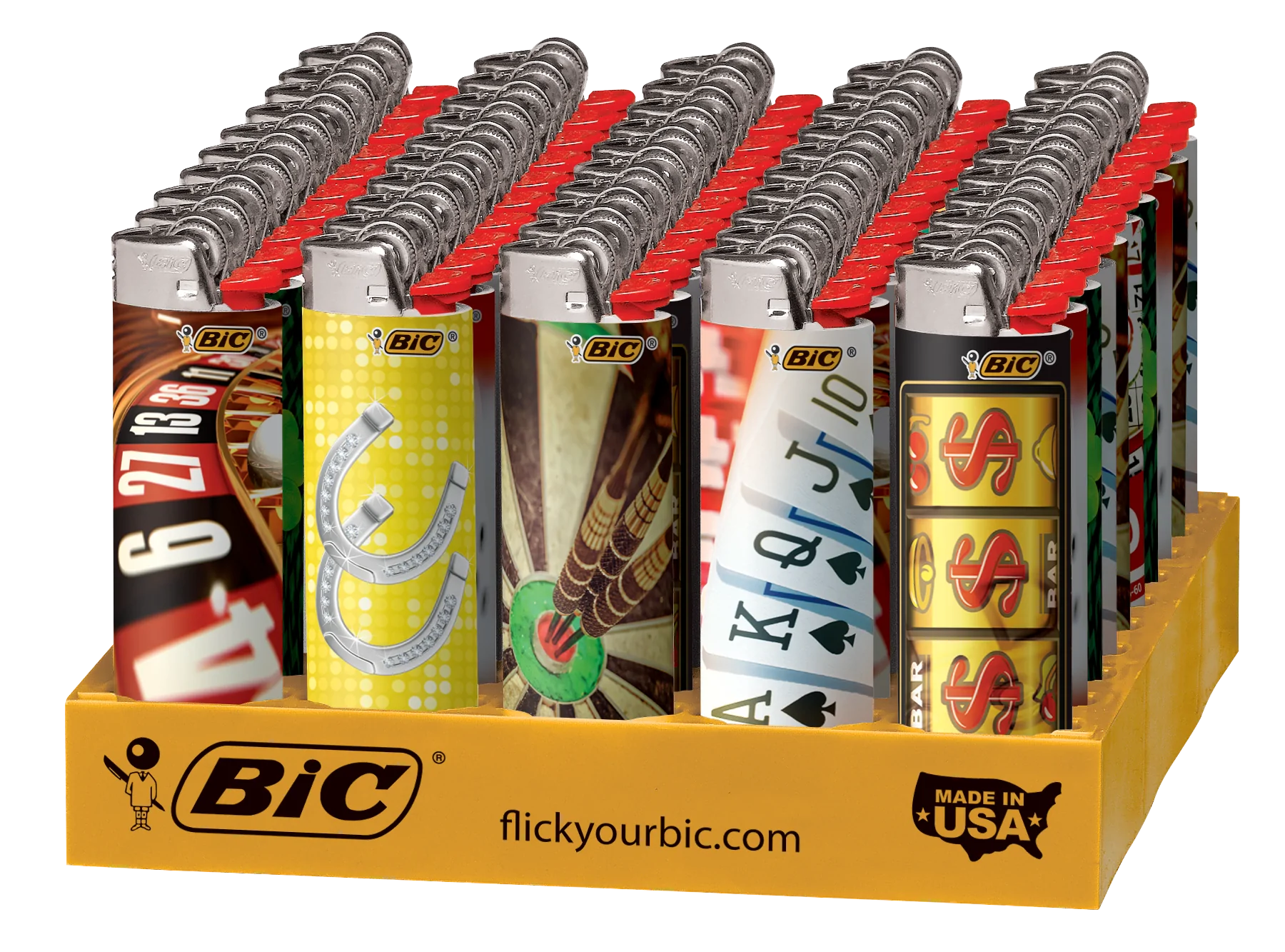 BiC Maxi - Special Edition Casino Series - Pocket Lighters (50-Count Tray) - MK Distro