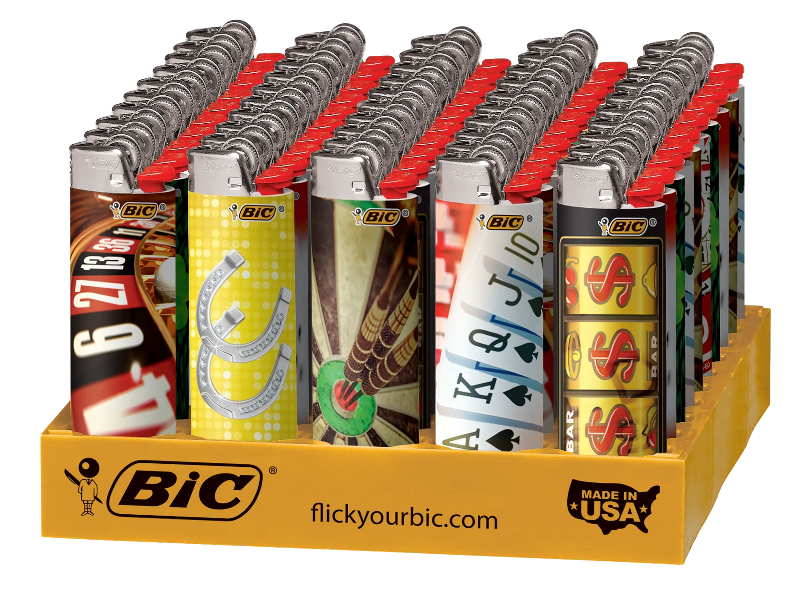 BiC Maxi - Special Edition Casino Series - Pocket Lighters (50-Count Tray) - MK Distro