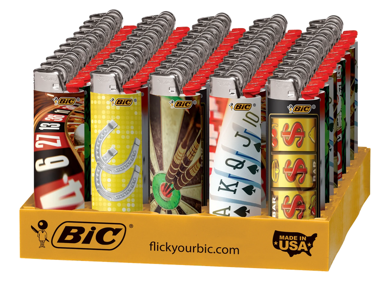 BiC Maxi - Special Edition Casino Series - Pocket Lighters (50-Count Tray) - MK Distro