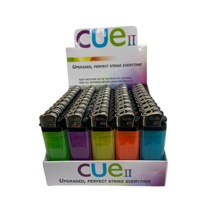 CUE II - Clear - Disposable Lighters (Box of 50) - MK Distro