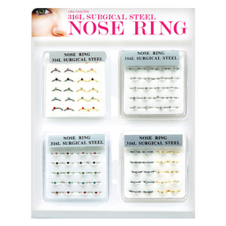 MINI DISPLAY NOSE RING SET 96PC 24PC X4 - MK Distro