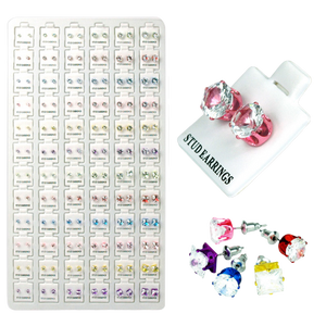 REFILL TRAY CUBIC STUD COLOR 72 PC (ROUND X 36 PAIRS, SQUARE X 36 PAIRS) - MK Distro