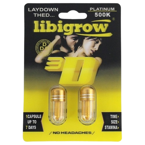 LIBIGROW 3D PLATINUM 500K DOUBLE PACK MALE ENHANCEMENT CAPSULES - MK Distro