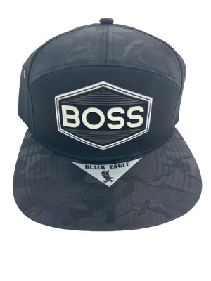 Adjustable Baseball Hat - BOSS (Black/Camo) - MK Distro