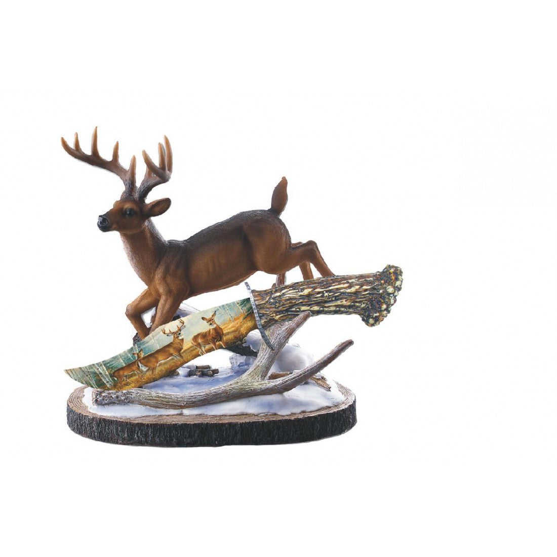 RT-6007DR DEER FANTASY KNIFE RESIN ART BLADE WITH STAND (12/1/24*22*25/36) - MK Distro