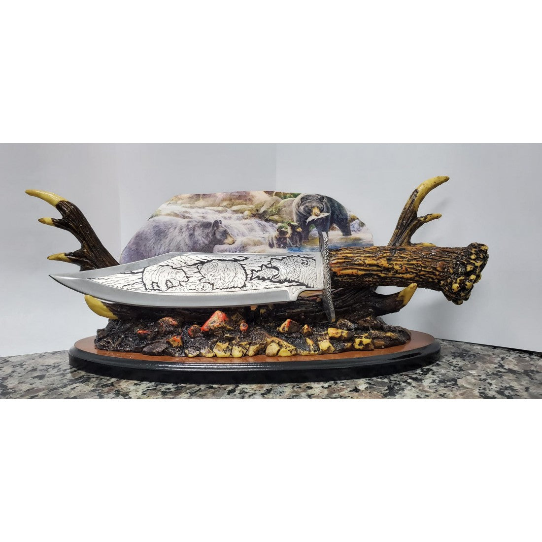 RT-6023-4BR Fantasy Knife Resin Art Blade with Stand (12/-/28*17*21/45) - MK Distro