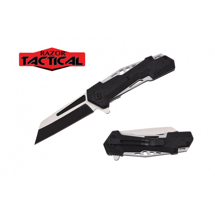 Spring Assist Knife, Coping Blade ABS Handle 4.5" Closed. (120/12/13*10*17/36)-RT-7133 - MK Distro