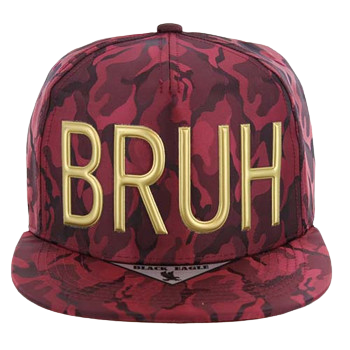 Adjustable Baseball Hat - BRUH (Burgundry/Camo) - MK Distro