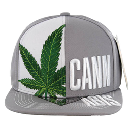 Adjustable Baseball Hat - CANNABIS Marijuana Green Patch (Gray) - MK Distro