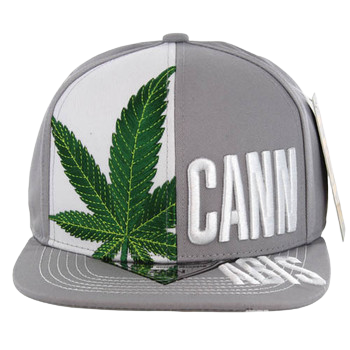 Adjustable Baseball Hat - CANNABIS Marijuana Green Patch (Gray) - MK Distro