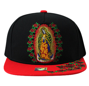 Adjustable Baseball Hat - Guadalupe (Black/Red) - MK Distro