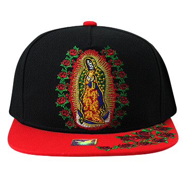 Adjustable Baseball Hat - Guadalupe (Black/Red) - MK Distro