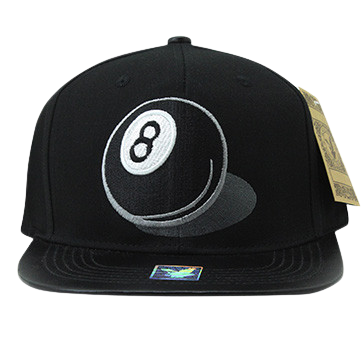 Adjustable Baseball Hat - 8 Ball Pool (Solid Black) - MK Distro
