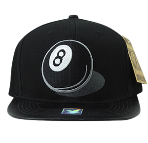 Adjustable Baseball Hat - 8 Ball Pool (Solid Black) - MK Distro