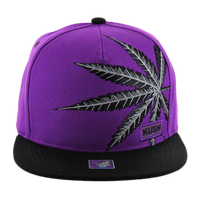 Adjustable Baseball Hat - Marijuana Patch (Purple/Black) - MK Distro