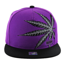 Adjustable Baseball Hat - Marijuana Patch (Purple/Black) - MK Distro