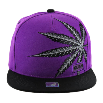 Adjustable Baseball Hat - Marijuana Patch (Purple/Black) - MK Distro