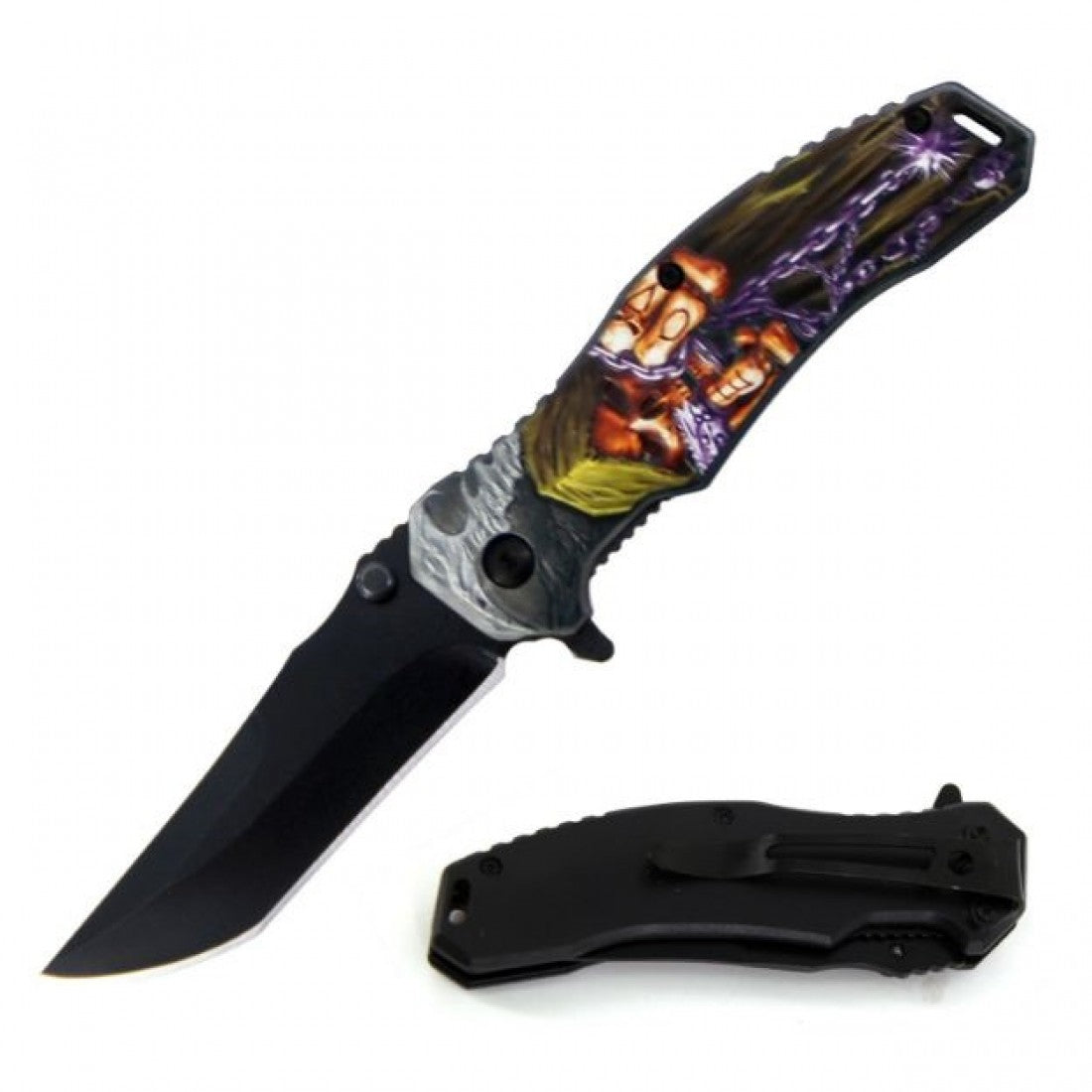 ST-1088 Tactical Rescue Style Spring Assist Knife 4.5" Closed (120/cs) - MK Distro