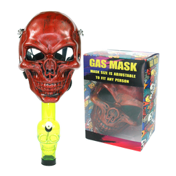 CHARACTER GAS MASK WITH PIPE,S2 RED SKULL 24PC IN A MASTER CASE - MK Distro