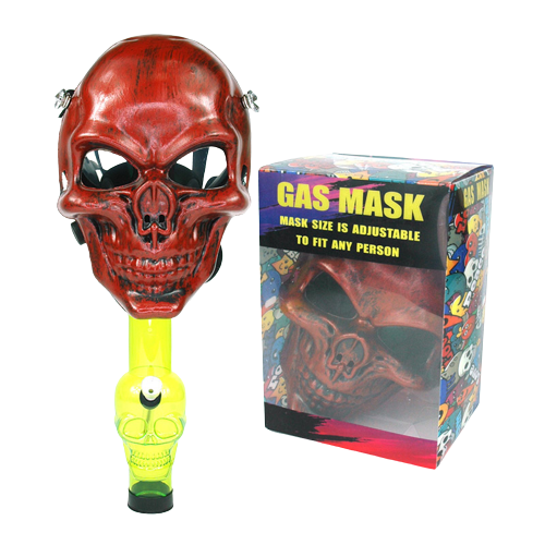 CHARACTER GAS MASK WITH PIPE,S2 RED SKULL 24PC IN A MASTER CASE - MK Distro