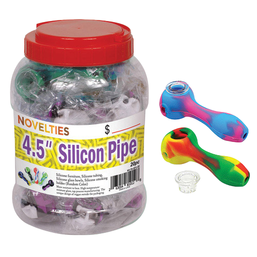 4.5" 3pc Silicone Pipe NV-TA-3SPJ-20 (20ct Jar) - MK Distro