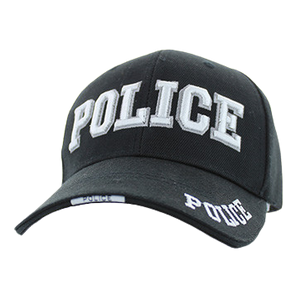 Adjustable Baseball Hat - Police (Solid Black) - MK Distro