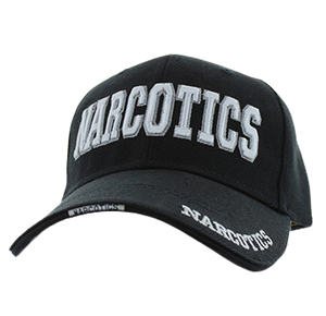 Adjustable Baseball Hat - NARCOTICS (Solid Black) - MK Distro