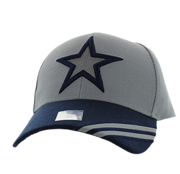 Adjustable Baseball Hat - Big Star Velero (Gray/Navy) - MK Distro